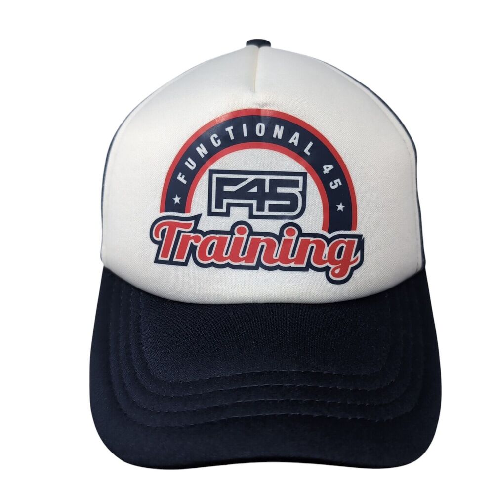 F45 Training Snapback Trucker Hat Blue One Size Adjustable Mesh Back W/Tags